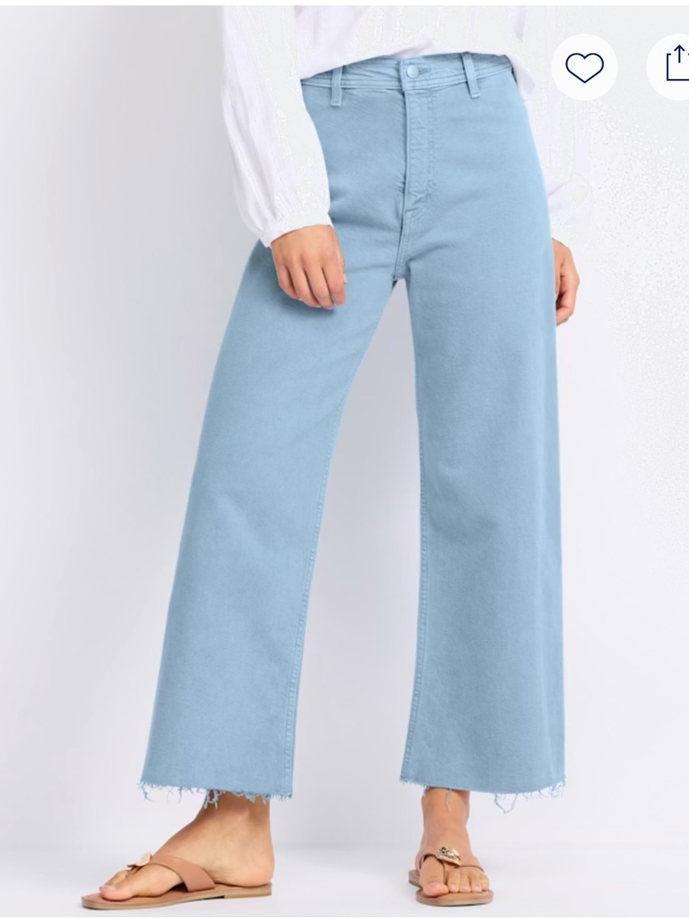 pistola Penny High Rise Crop Wide Leg Jean in Light Blue - Picture 2 of 5
